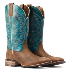 Ariat Men's Ricochet Lightweight Tan & Teal Western Boot 10044568 13 Ariat Men's Ricochet Lightweight Tan & Teal Western Boot 10044568 -Ariat Shoes Shop S23 MNS WEST 10044568 pair