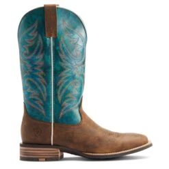 Ariat Men's Ricochet Lightweight Tan & Teal Western Boot 10044568 11 Ariat Men's Ricochet Lightweight Tan & Teal Western Boot 10044568 -Ariat Shoes Shop S23 MNS WEST 10044568 side1