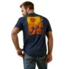 Ariat® Men's Mustang Fever Navy Heather T-Shirt 10045275 -Ariat Shoes Shop S23 MNS WEST 10045275 back