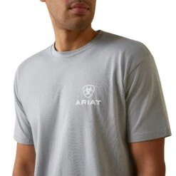 Ariat® Men's Offset Circle Stone Heather T-Shirt 10045291 -Ariat Shoes Shop S23 MNS WEST 10045291 detail01