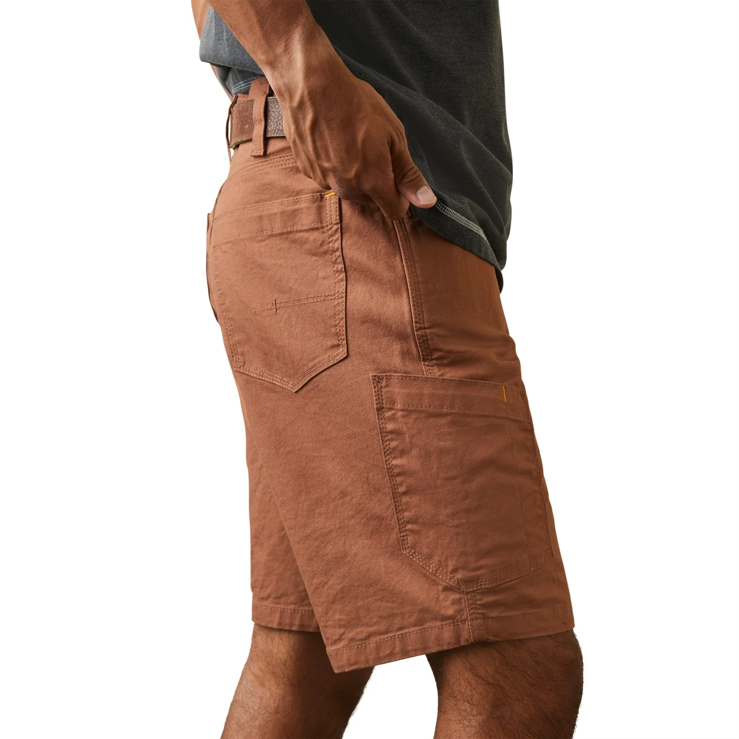 Ariat® Men's Rebar DuraStretch™ Made Tough Rust Brown Shorts 10043171 6 Ariat® Men's Rebar DuraStretch™ Made Tough Rust Brown Shorts 10043171 - Image 4