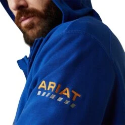 Ariat® Men's Rebar Workman Full Zip Royal Blue Hoodie 10043479 -Ariat Shoes Shop S23 MNS WORK 10043479 detail02
