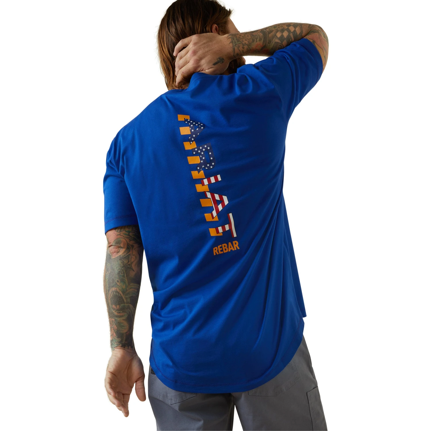 Ariat® Men's Rebar Workman USA Logo Royal Blue T-Shirt 10043560 3 Ariat® Men's Rebar Workman USA Logo Royal Blue T-Shirt 10043560
