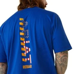 Ariat® Men's Rebar Workman USA Logo Royal Blue T-Shirt 10043560 12 Ariat® Men's Rebar Workman USA Logo Royal Blue T-Shirt 10043560 -Ariat Shoes Shop S23 MNS WORK 10043560 detail02