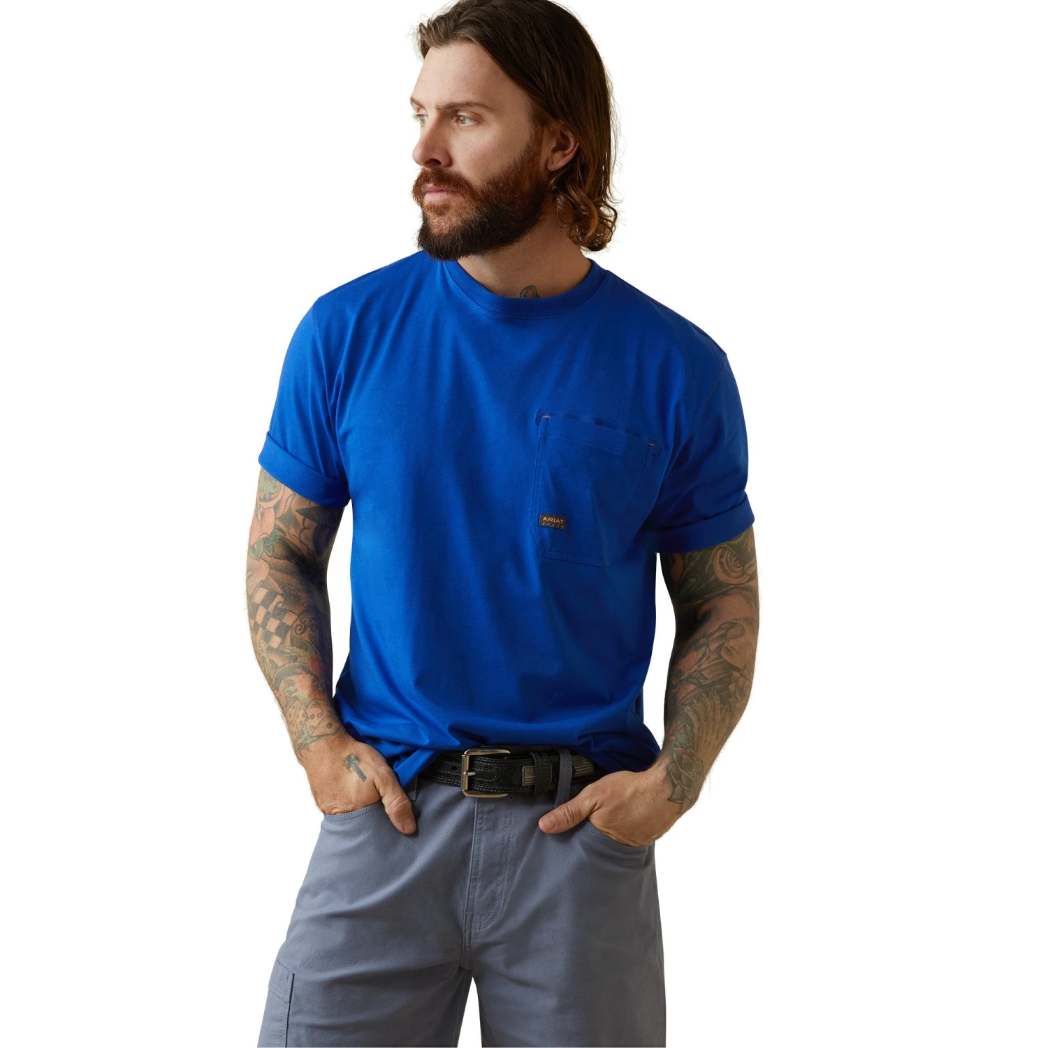 Ariat® Men's Rebar Workman USA Logo Royal Blue T-Shirt 10043560 4 Ariat® Men's Rebar Workman USA Logo Royal Blue T-Shirt 10043560 - Image 2