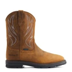 Ariat Men's Sierra Shock Shield® Brown Wide Square Toe Boots 10044545 -Ariat Shoes Shop S23 MNS WORK 10044545 side1